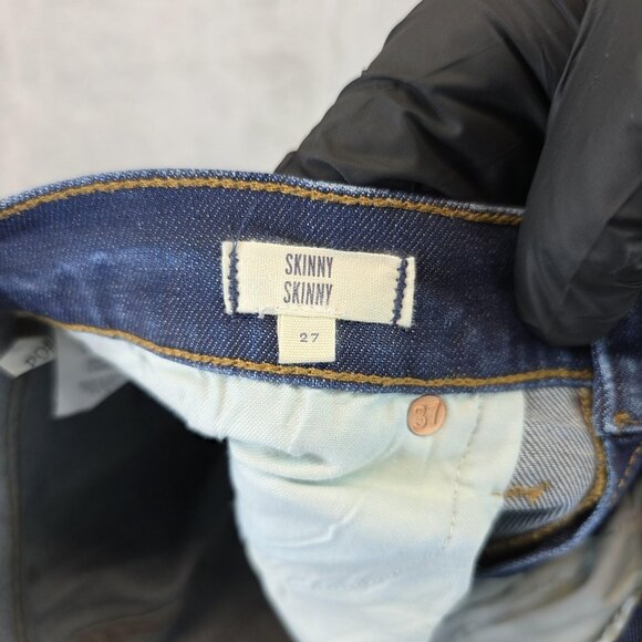 Madewell Skinny Skinny Jeans Womens 27 Blue Stretch Distressed Denim Mid Rise - Picture 10 of 12